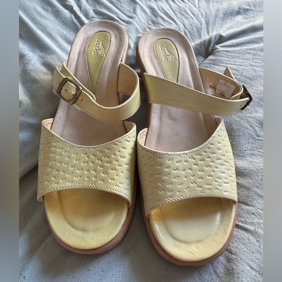 Dansko lime green Mules Comfort Block Heel size 38 7.5/8 - Picture 2 of 6